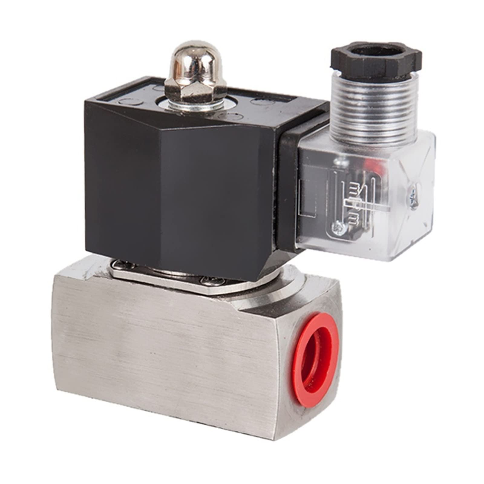 Válvula solenoide de pistón antiséptico de Acero Inoxidable, Normalmente Cerrada, for Agua, líquido, Aceite, Gas, Vapor, válvulas de 2 vías, 150 °C, 1 Unidad(AC 24V,0.5 Inch)