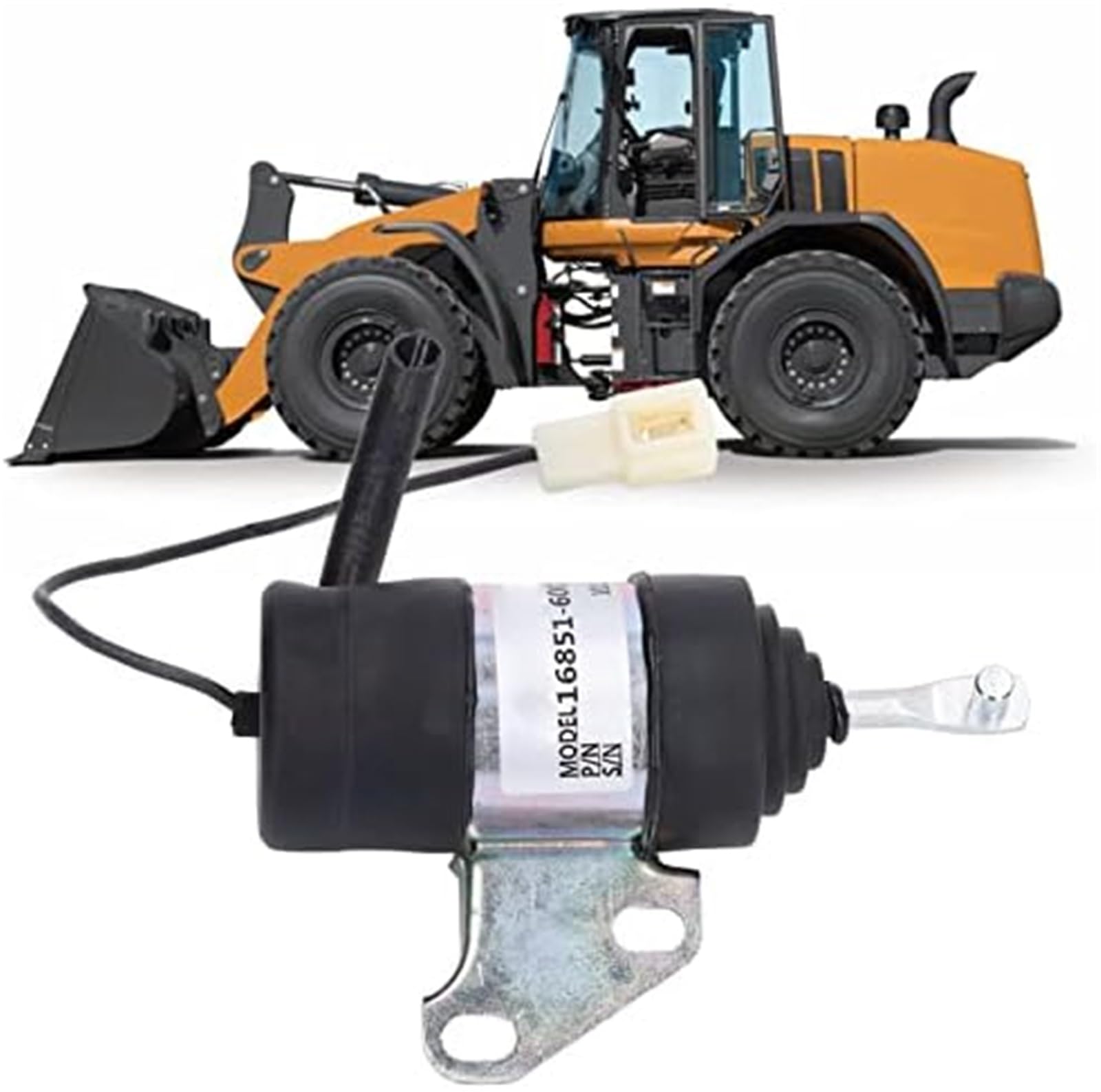Solenoide de combustible de la máquina Solenoide de parada de apagado de combustible 16851 60014 de repuesto, para Kubota BX2230D RTV900R RTV900T B7410D BX1500D BX1800D