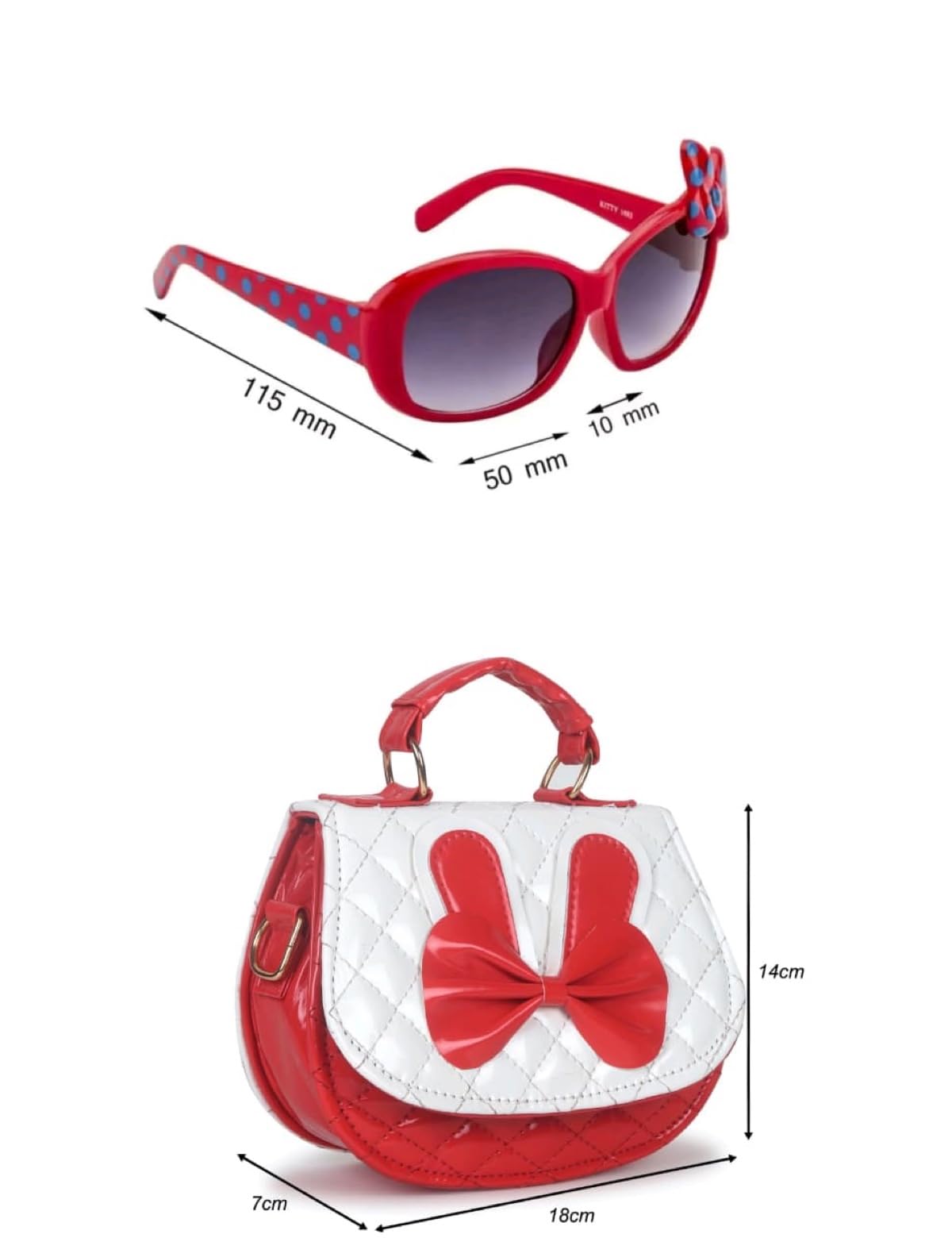 Sanjis Enterprise cartoon hardshell Sling Bag Combo - Crossbody Bag with Sunglass and pearl hairband (Pack of 3)|Rakhi gift|birthday return gift (Dark Pink) 1