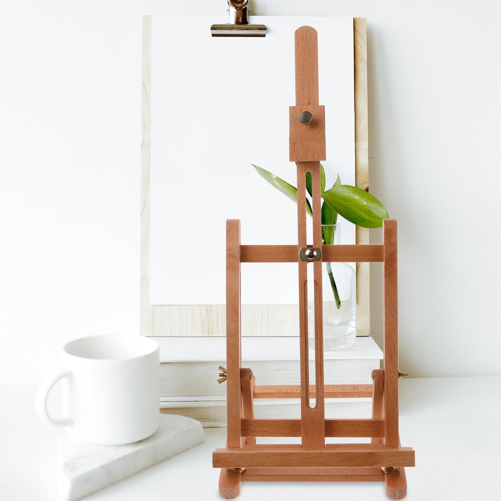 Chevalet de Table en Bois Massif pour Peinture et Dessin, Support Stable et Lisse, pour Adultes et Débutants en Atelier ou Présentation Artistique