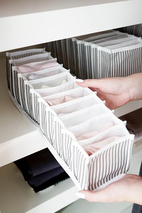 Market Door Accordion Drawer Organizer (3 Pieces Gray, Small)