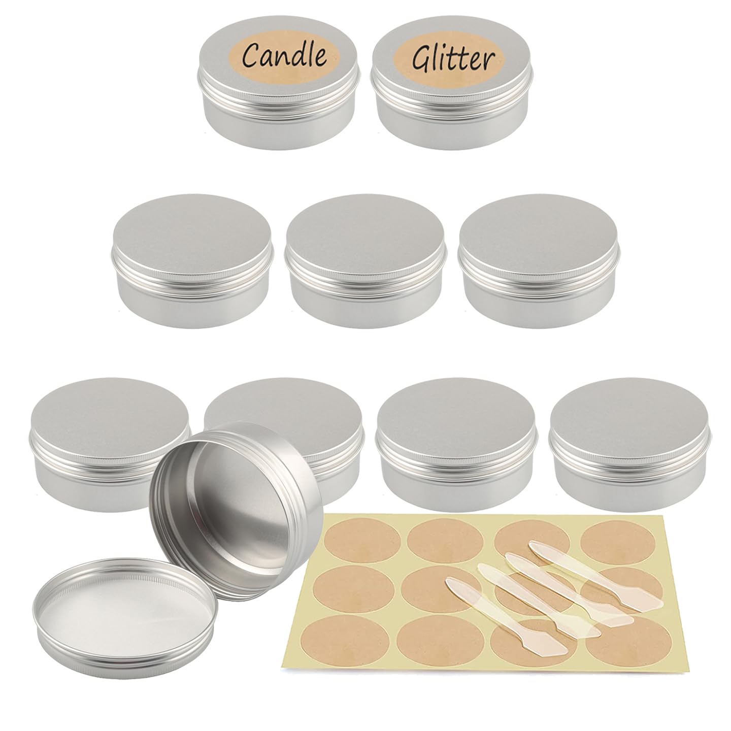 50 Stück 150 ml Aluminium Dose mit Schraubdeckel– D83 mm x H34 mm, Silber runde Aluminiumdosen, Salben Kerze Kosmetik Rasierseife Alu Tiegel Cremedose, Cremedosen für DIY