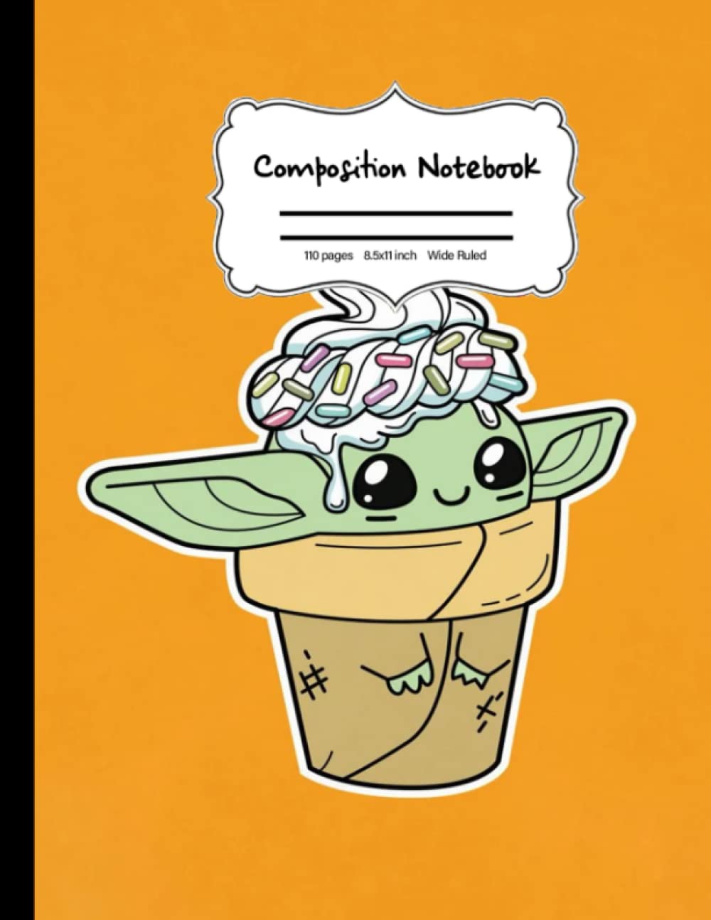 Composition Notebook: Ice Cream Cute Grogu Wide Ruled Lined Paper Notebook Journal: Pretty Botanical of Provence style Workbook for Girls Kids Teens ... Back to School and Home College Writing Notes