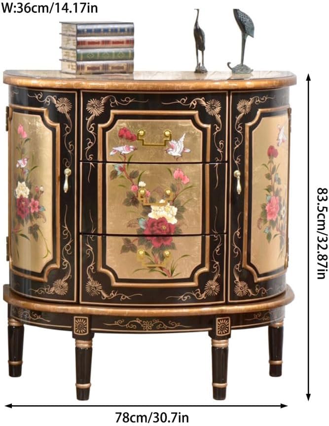 Sideboard Cabinet Chinese Style Porch Cabinet Retro Painted Decorative Cabinet Pantry Cabinet Storage Living Room Storage Cabinet Sideboard Cabinet with Drawers