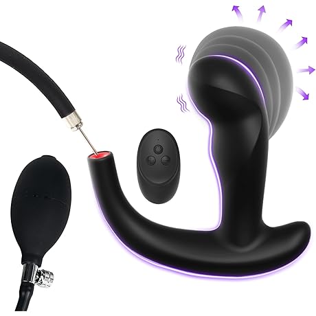 Inflatable Butt Plug Vibrating Anal Plugs with Remote Prostate Massager