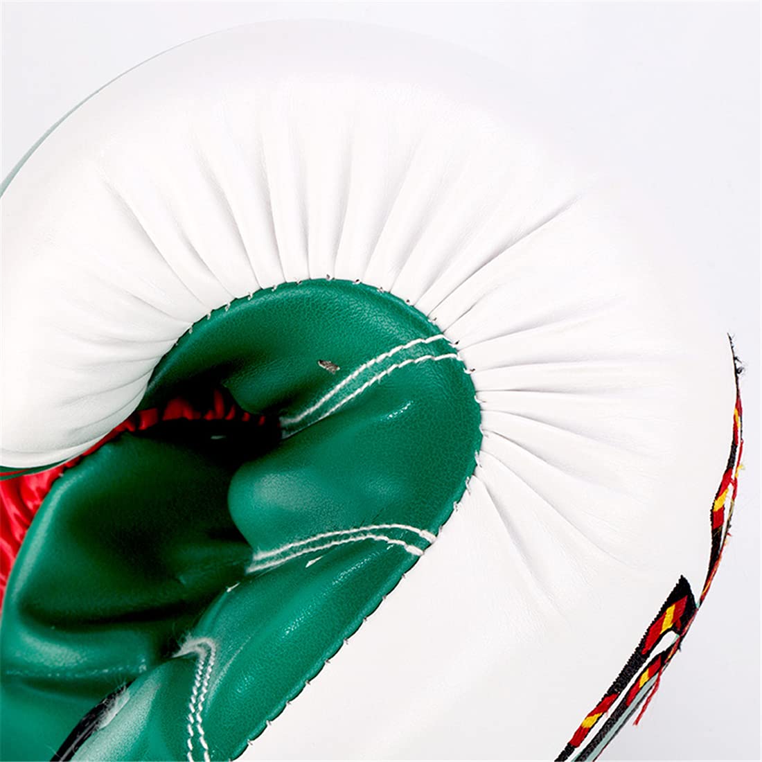 Guanti da Boxe di Grado PRO, Guanti da Combattimento di Formazione in 14Oz, Kickboxing Muay Thai Punzonatura Bag MMA, per Uomo E Donna,Bianca