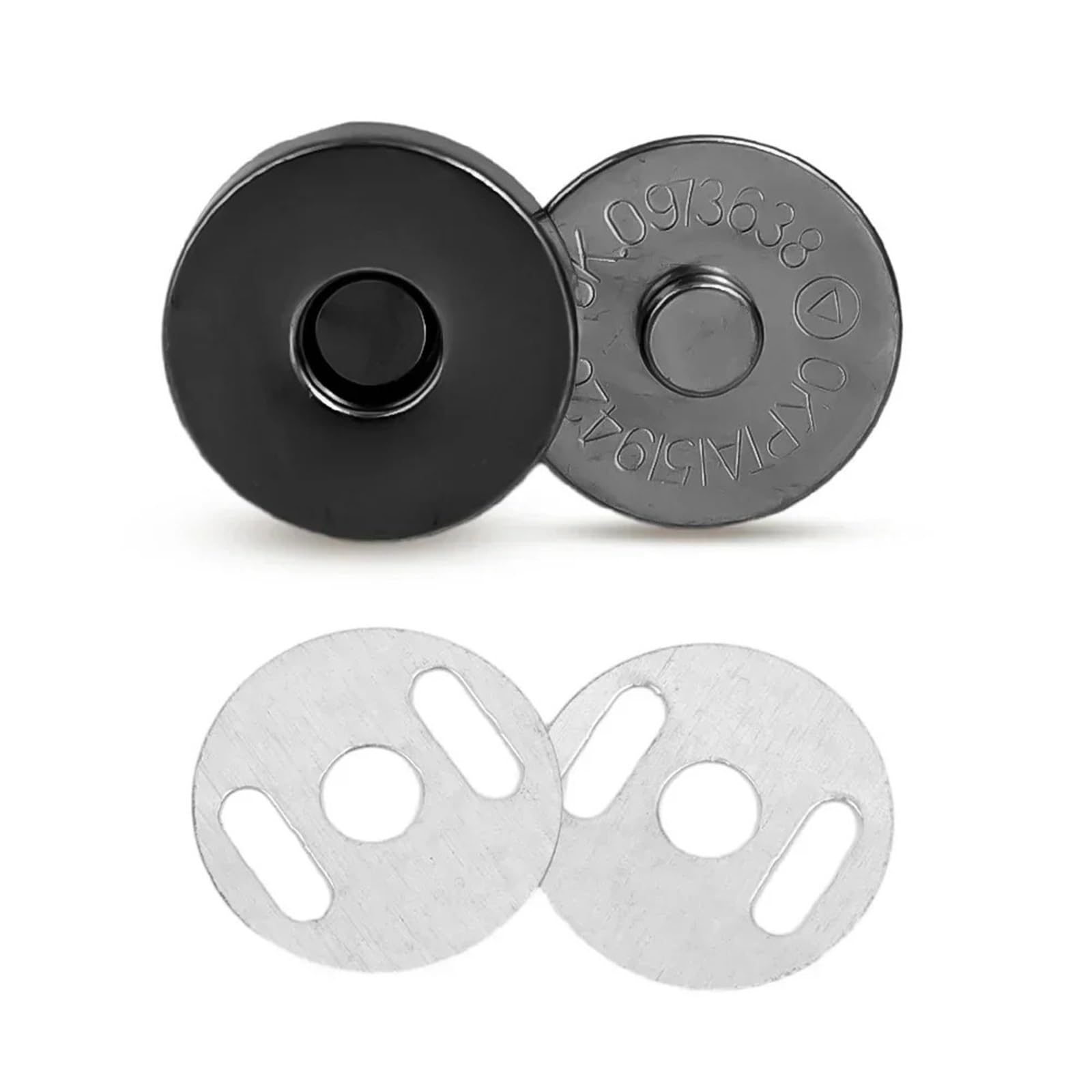Magnetic Press Studs Magnetic Snap Fasteners Clasps Buttons Handbag Purse Wallet Craft Bags Parts Accessories Adsorption Buckle(Black-1.8cm,40pcs(10set))