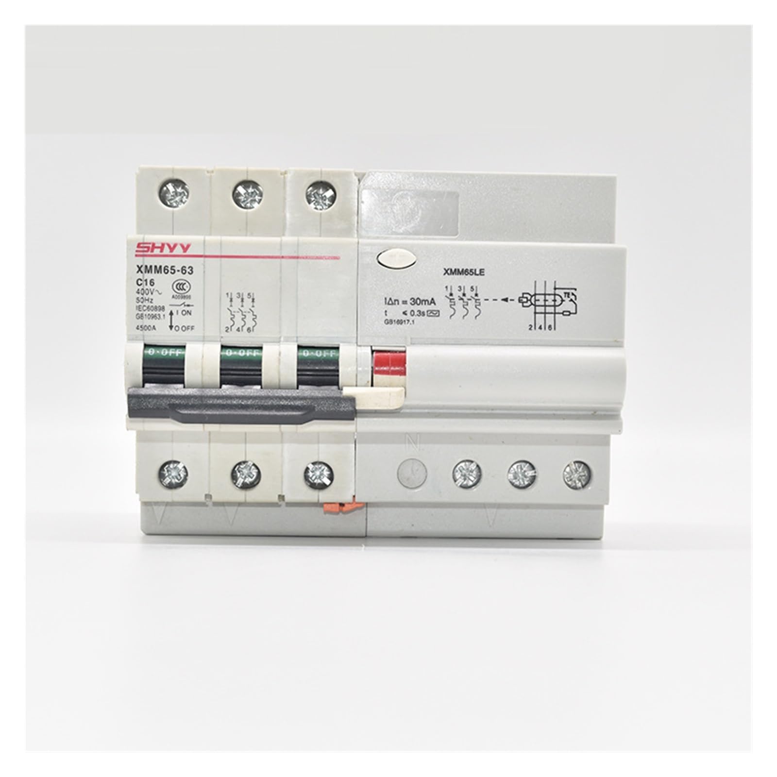 380V trifase corrente-limitante perdita Protector Industrial C65LE perdita Protector RCD