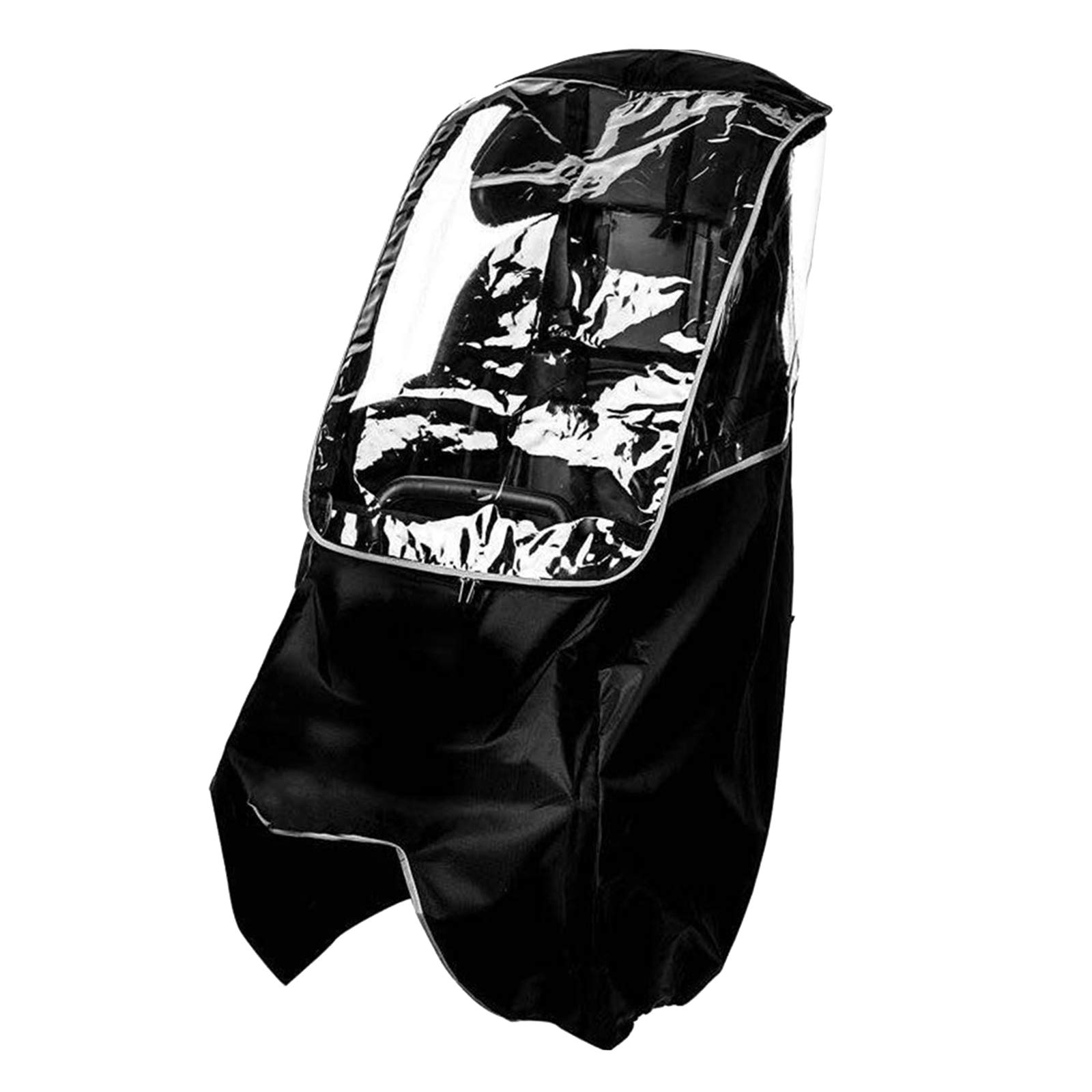 sharprepublicChild Bike Seat Rain Cover Children PVC Rain Cover Bicycle Rear Seat Baby Saddle Protection Black Pocketable Shield