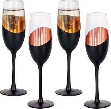 MyGift Stemmed Champagne Flutes