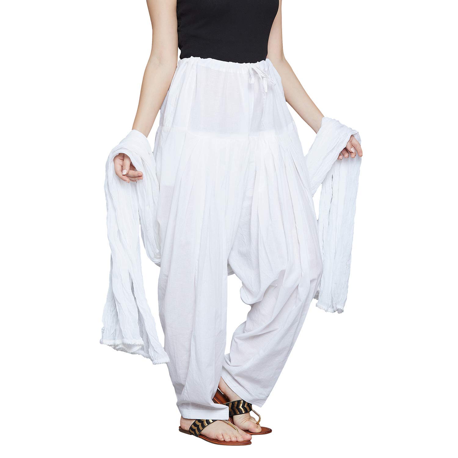 jaipuri Stylong Women's Cotton Casual Style Relaxed Fit Traditional Mid Rise Semi Patiala Salwar With Dupatta Set (Free Si... - Review, Price and Buying Guide