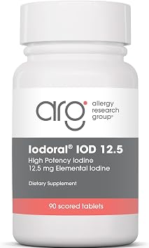 Optimox, Iodoral 12,5mg, with Iodine and Potassium Iodide, Depot, 90 Vegan Tablets, Vegetarian, Gluten Free, Soy Free, Non-GMO