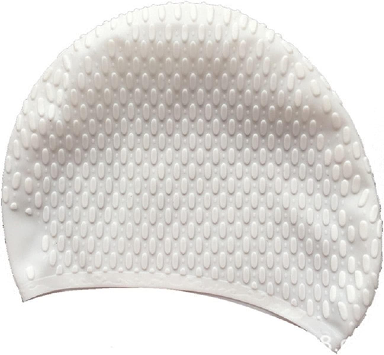 Swim Caps Free Size Professional Swimming Cap High Elastic Adults Swim Pool Hat Waterproof Silicone Ear Protection Stretch Bathing Hats(White)
