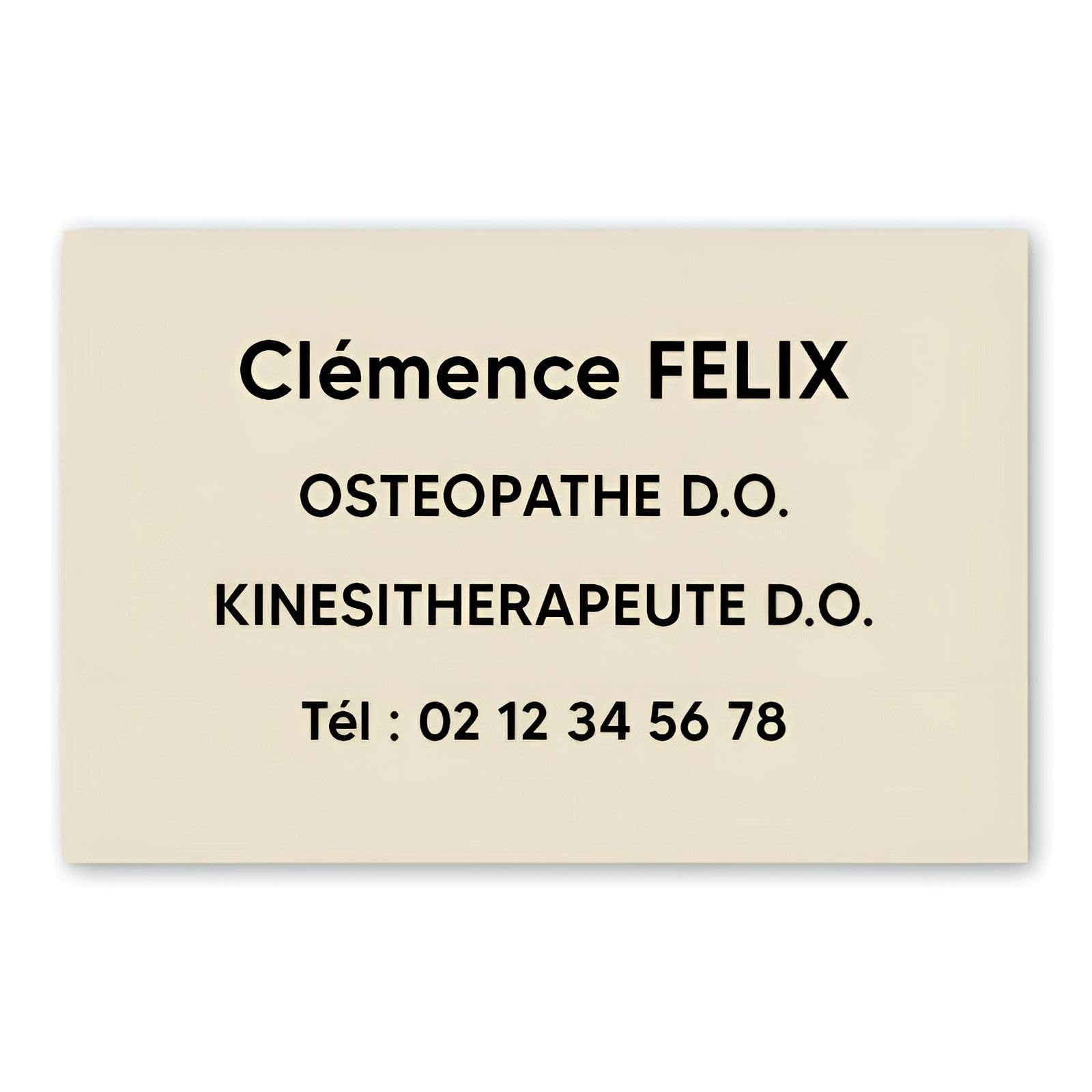 Plaque professionnelle PVC personnalisée 30x20 adhésive 3M beige - 7