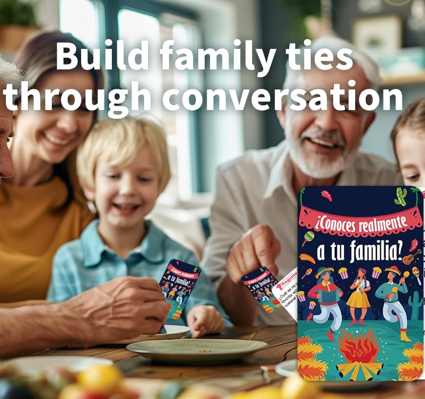 Miniatura 5 de 1step2dream Juegos de cartas familiares españoles  Divertido juego de mesa para la familia  Iniciador de conversación bilingüe para fiesta