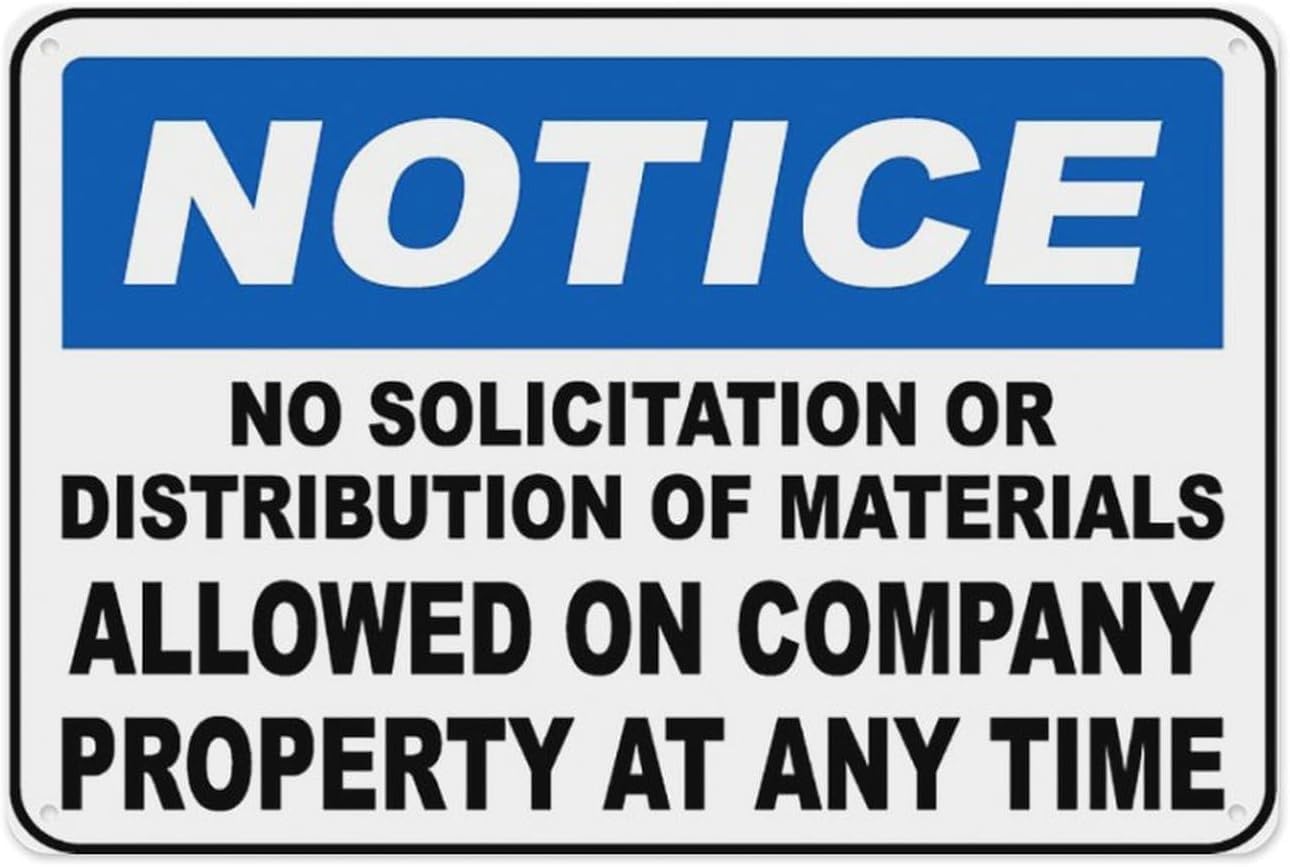 No Solicitation Allowed Metal Tin Sign Aluminum Warning Signs For Indoor & Outdoor Yard Lawn Sign Home Decor 8x12 inch