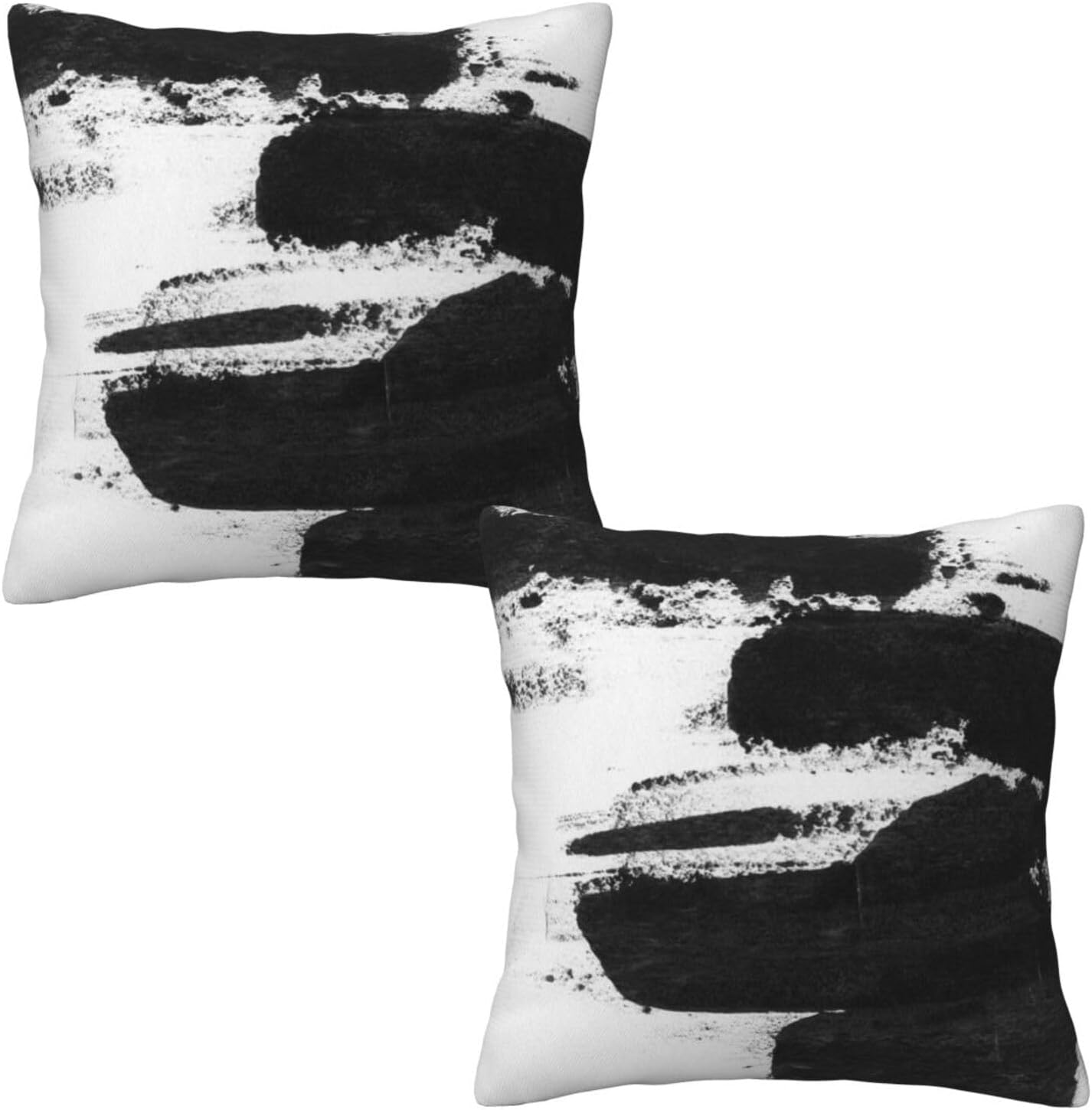 Black and White Modern Abstract Throw Pillow Covers 18x18