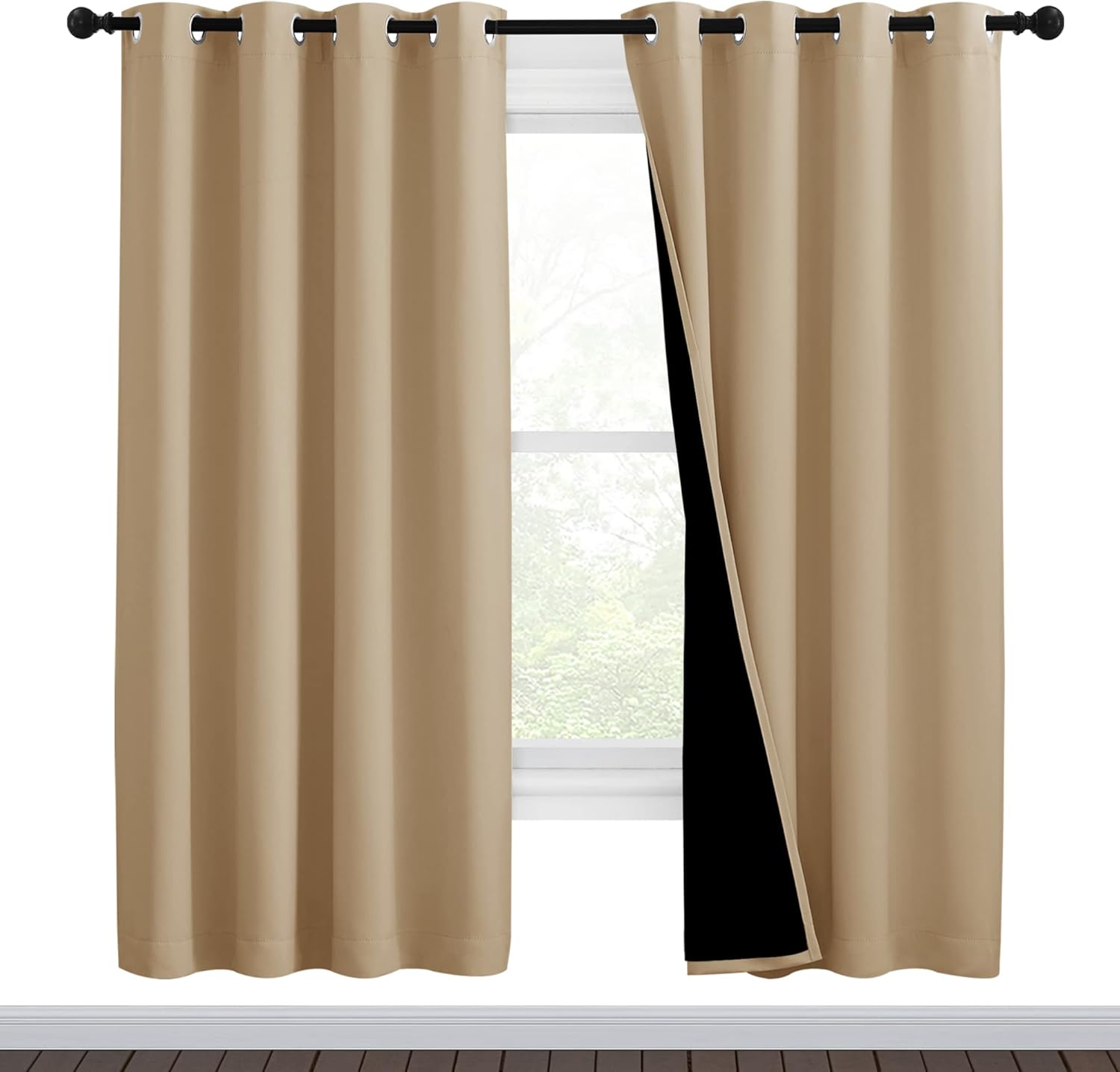 NICETOWN Blackout Window Curtain Panels 2pc, 46x72, Biscotti Beige