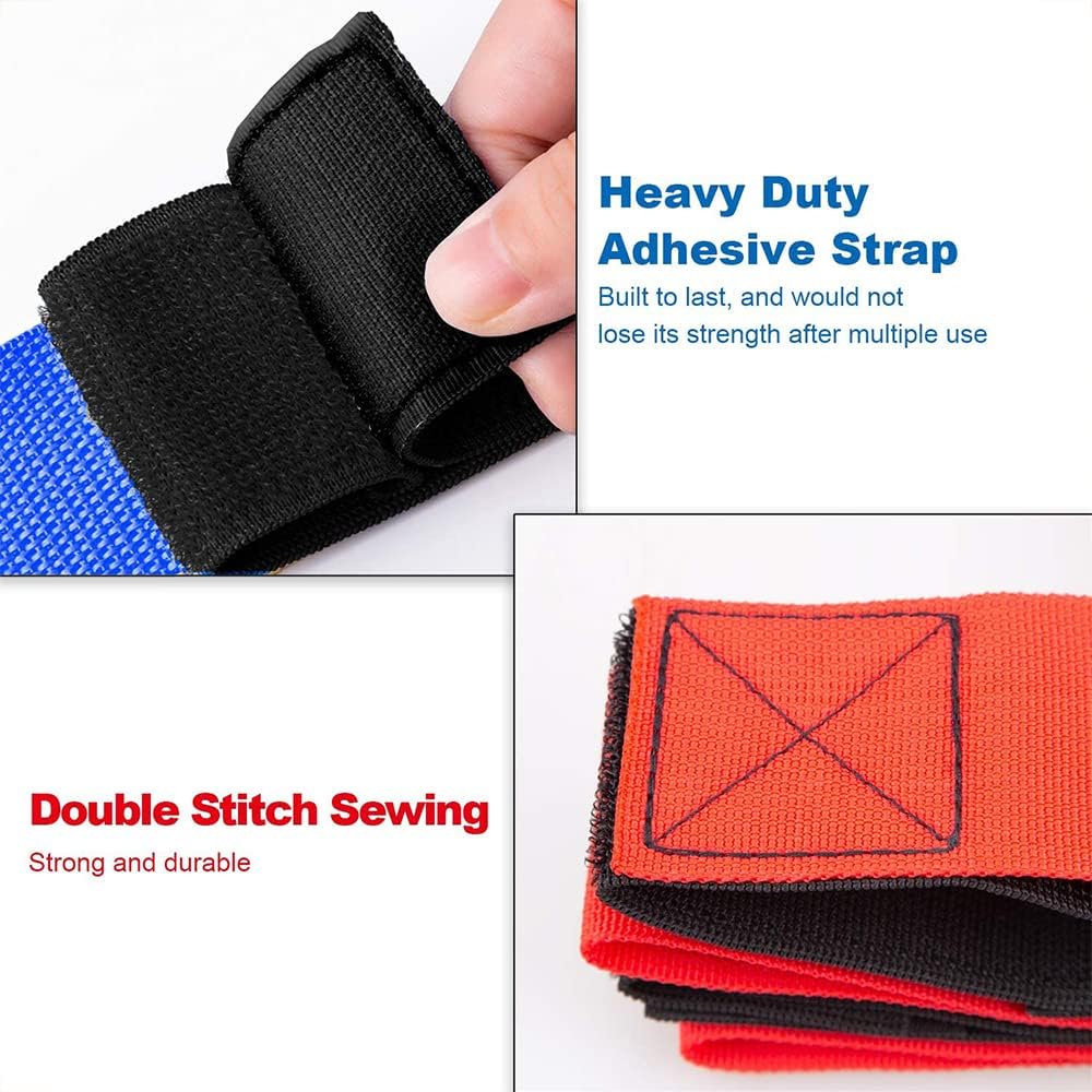 5 Legged Race Bands, Field Day Games for Adults and Kids, Giant Games for Yard, Lawn, Camping, Beach (Red+Yellow)