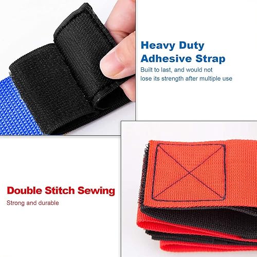 Miniatura 3 de Bandas de carreras de 5 patas, juegos de campo para adultos y niños, juegos gigantes para patio, césped, campamento, playa (rojo y amarillo)