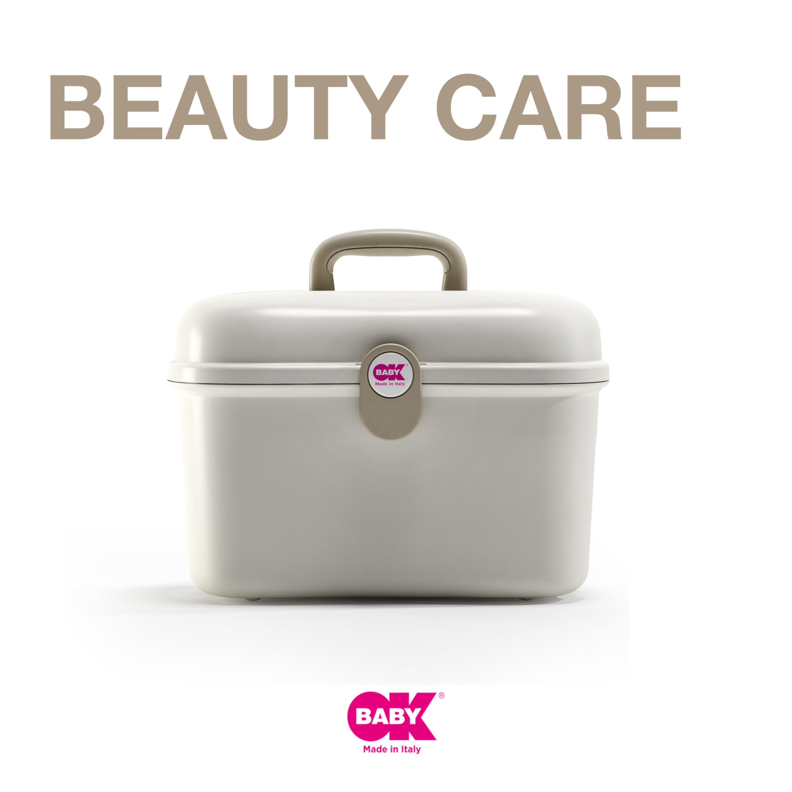 OKBABY Beauty Care - Pratico Bauletto da Viaggio per Organizzazione e Trasporto dell'Occorrente per il Bambino - Bianco