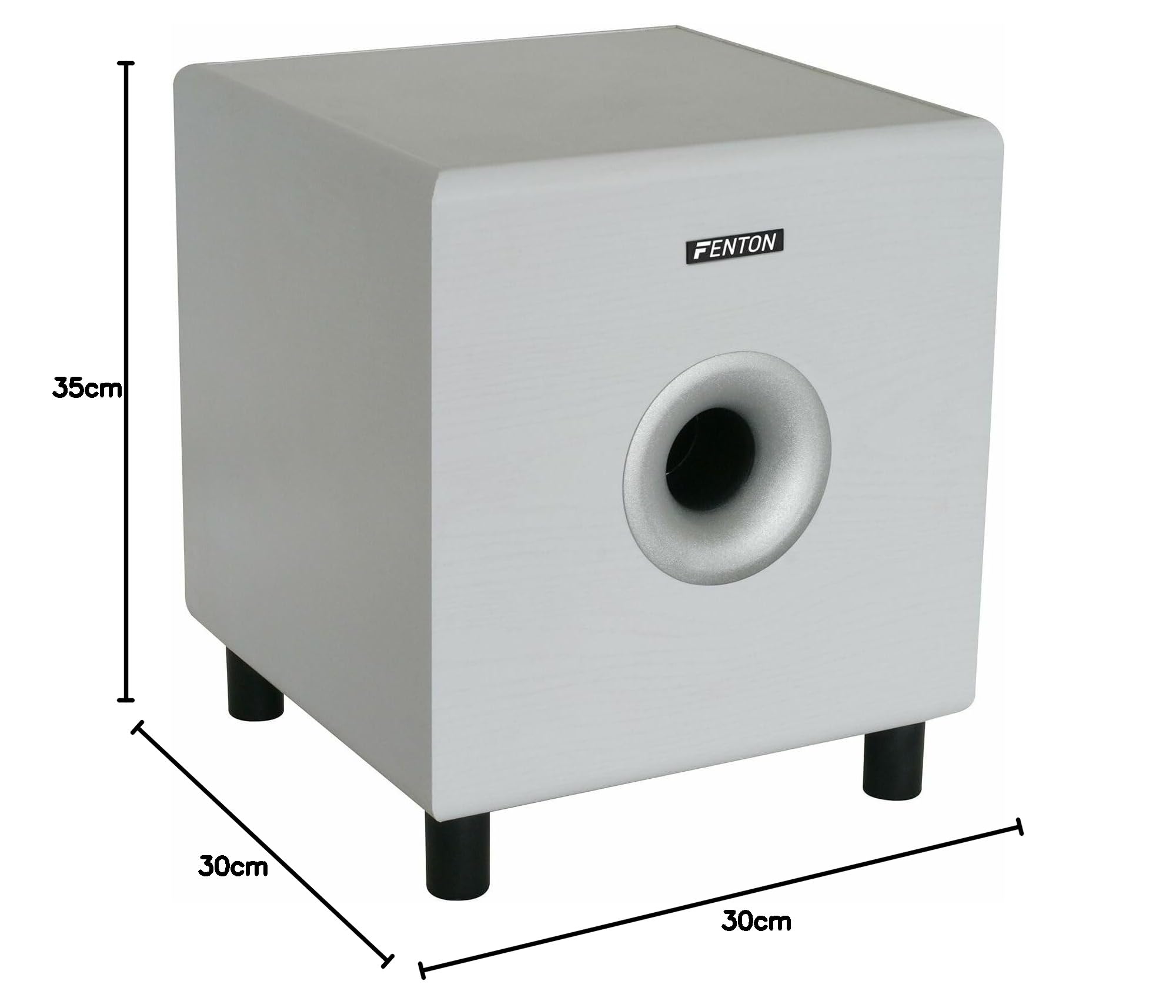 Fenton SHFS08W - Subwoofer aktiv Heimkino - 8 Zoll - 200 Watt Sub Woofer mit integriertem Verstärker - Bass Box - Perfekt zum Aufrüsten Ihres HiFi Heimkinosystems, TV-Soundanlage - Weiß