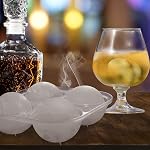 Silicone Ice Cube Trays Sphere Round Ice Ball Maker, Ice Ball Molds- Make 4 Large Ice Spheres Perfect for Whiskey, BPA Free, Can Be Used for Food Melts to Make Fun Ice Food (Each Ice Ball 2.4 inch)