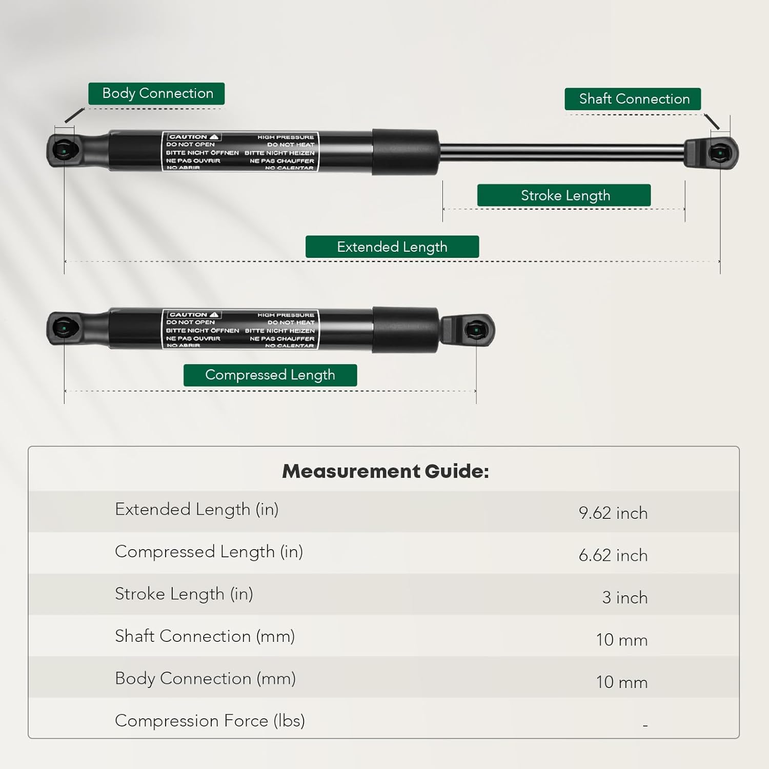 YHTAUTO Front Hood Gas Struts Shocks Replacement for Volvo S60 2001-2009, S80 1999-2006, V70 1999-2007, XC70 2003-2007 Sedan/Wagon, Set of 2 Bonnet Lift Supports, Replace# 8196382