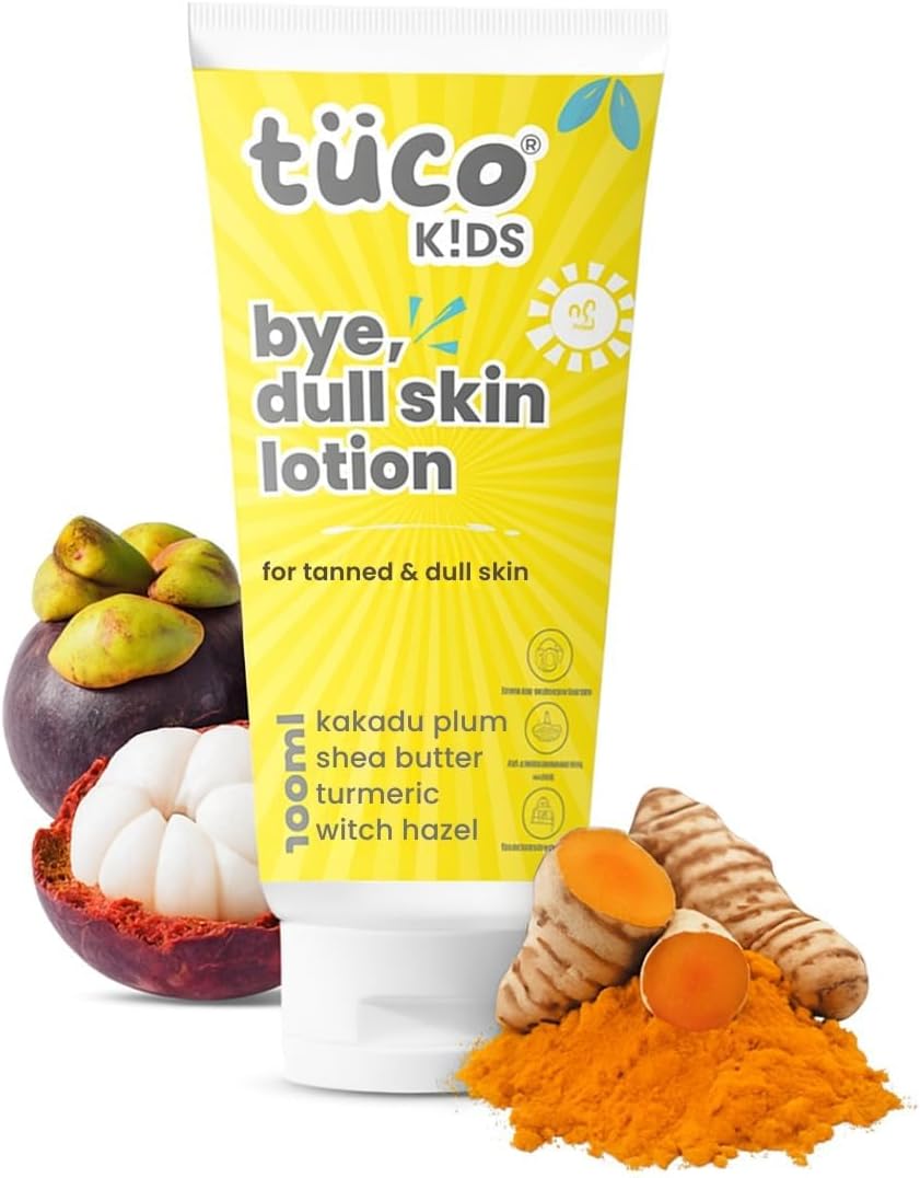 Body Lotion for Dry & Oily Skin Kids, Women, Men | Daily Use | Removes Tan, Moisturizes, Hydrates & Nourishes | Enriched with Shea Butter, Turmeric, Kakadu Plum | SLS & Paraben free | 100 ml