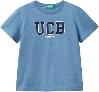 Erkek Çocuk Havacı Mavi Benetton Logo Baskılı T-Shirt - United Colors of Benetton fiyat fırsatı