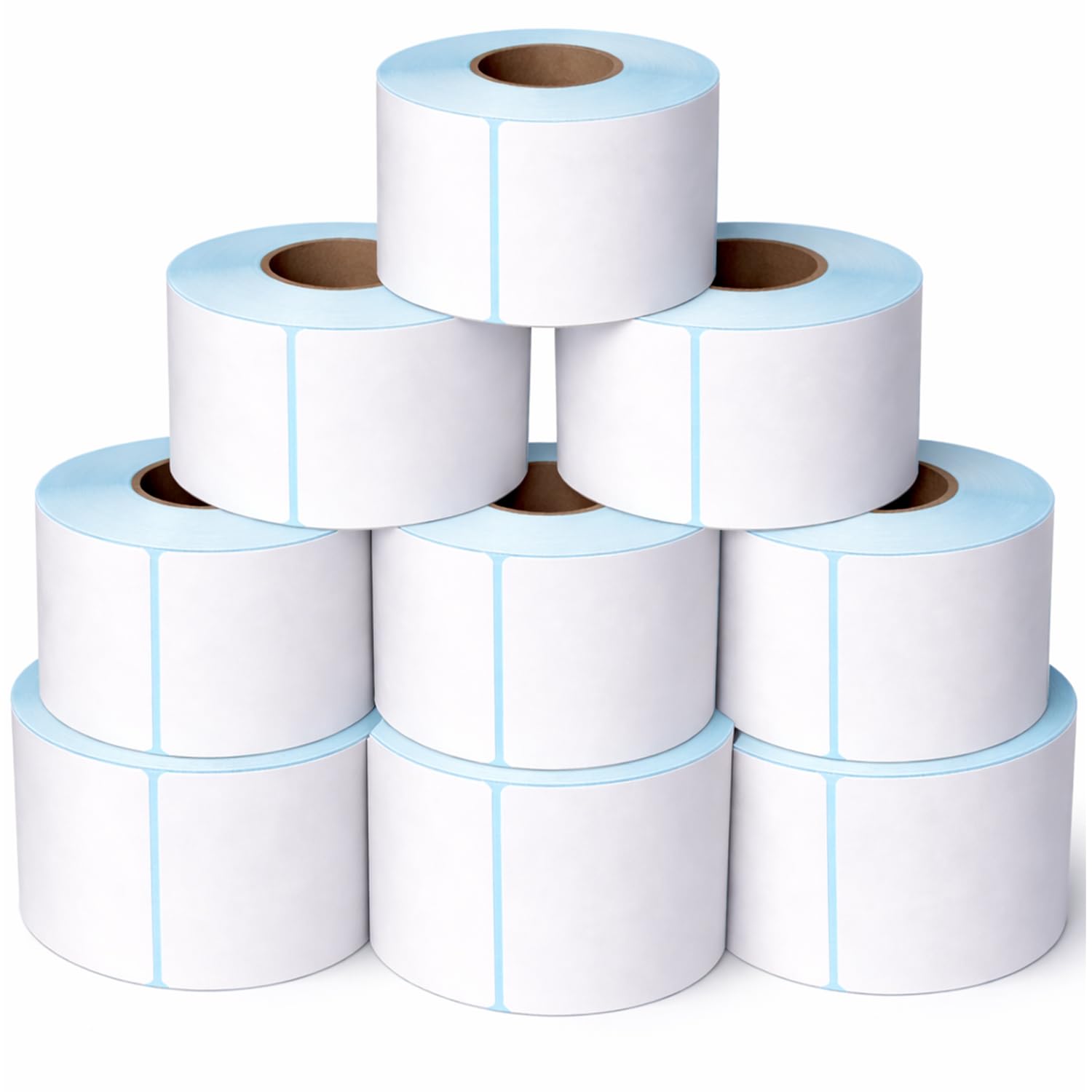 Greenfields 10 Pack Direct Thermal Label Rolls 4" x 6" (100 x 150mm), 500 Labels per Roll, 4.7" Roll Diameter, 25mm Core, Strong Adhesive Shipping Labels for Thermal Printers