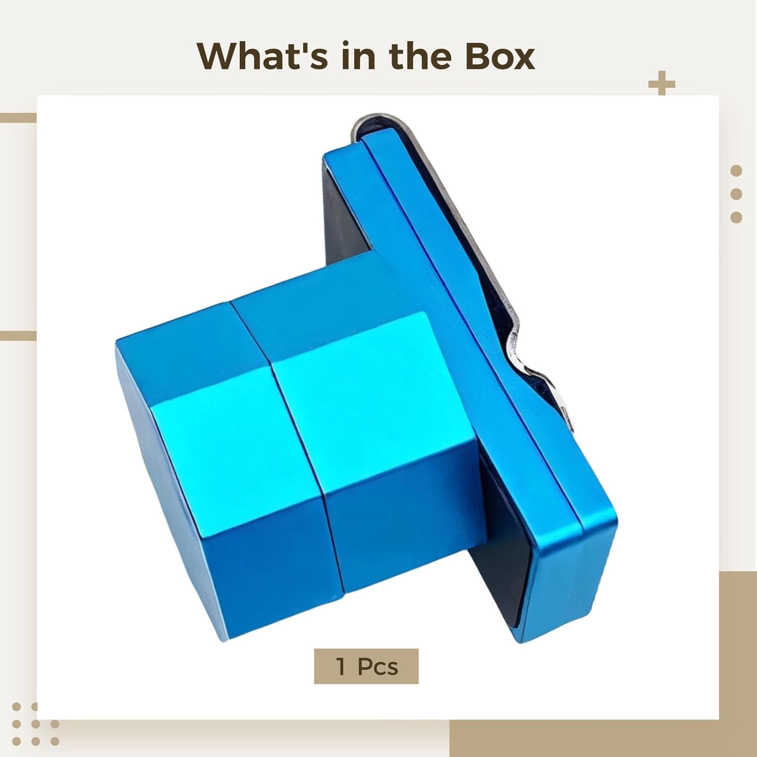 Octagon Design Pool Chalk Holder, Blue Aluminum Clip With Strong Box, Anti-Slip Grooved Top, For Billiards