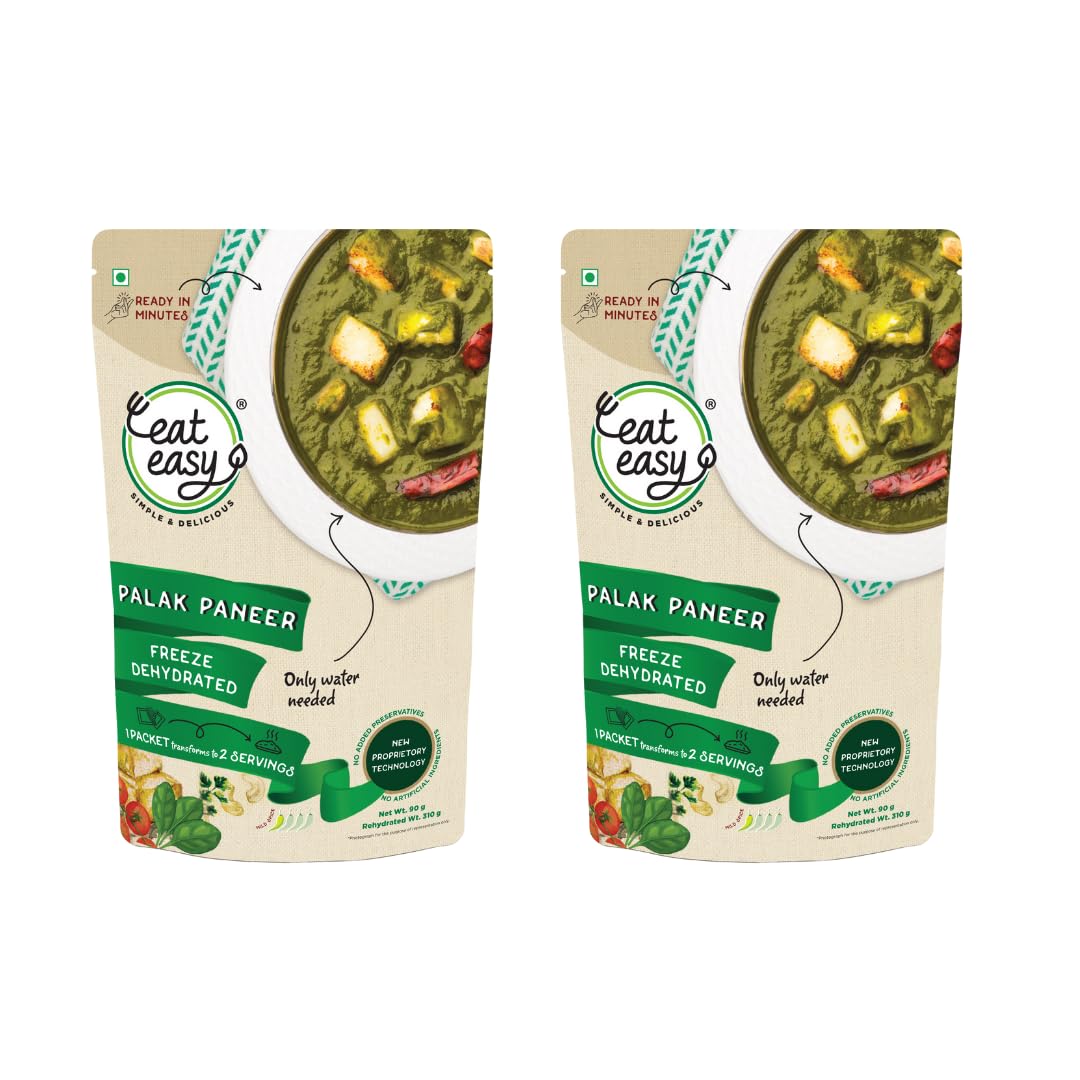 Eat Easy Ready To Eat Palak Paneer, 80gm of 1 Pack, Instant Food, Indian Meal, Travel Food, No Preservatives, No Added Artificial Colours & Flavours, Just Add Water and Cook (Pack of 2)-image-39