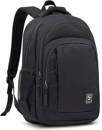 Mochila de viaje para laptop para hombre, Todo negro, Casual