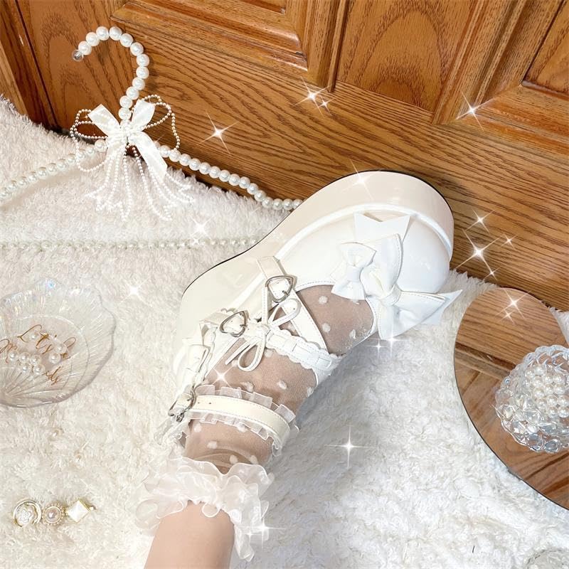 Emo Shoes Mary Janes Y2K Retro Rave Grunge Doll Shoes for Women Preppy Teen Girls - Goth Non Slip Kawaii Elegant Cute Core Comfortable Walking Birthday Gifts Rococo Lolita Back to School Party4