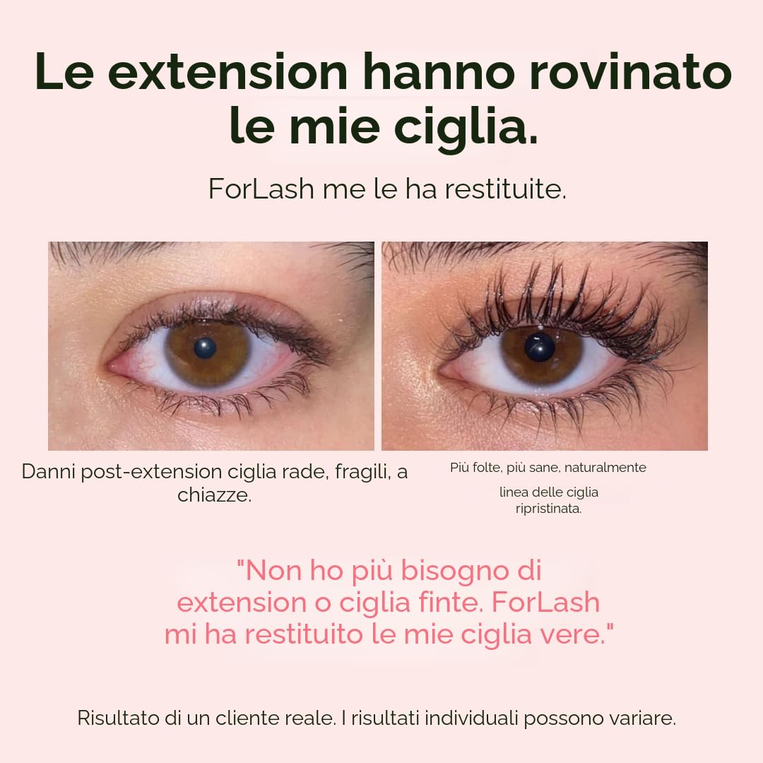 ForChics ForLash Siero crescita ciglia potenziatore ciglia piene spesse lunghe biologico vegano 3 ml