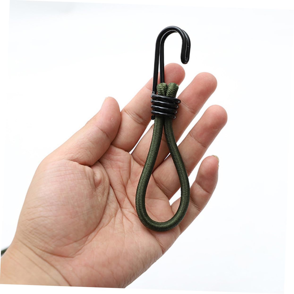 ibasenice Zelt Zubehör Im Freien Zelthaken Für Den Boden Elastisch Bausatz Zeltclips Bungee-seile Mit Haken Camping -Zelt Campinggurte Eisen Olive Green