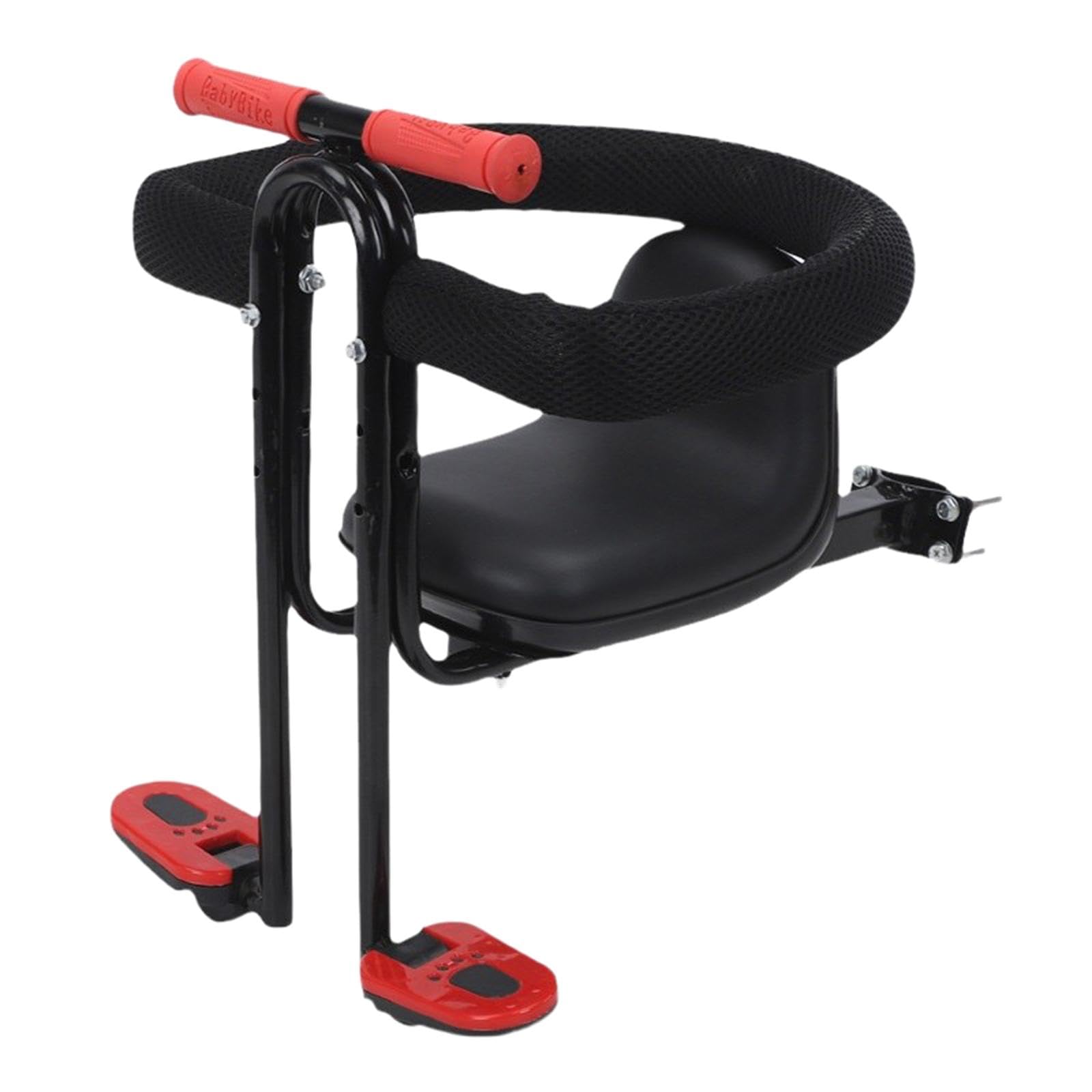 Kids Bike Seat Detachable Foot Pedals High Seat Cushion Backrest Front Mount-picture-21