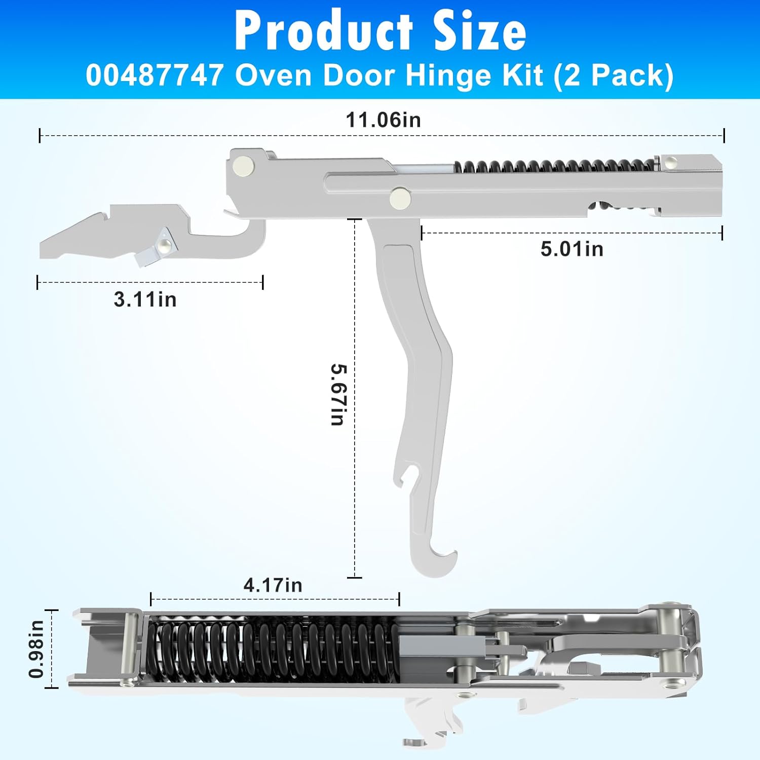 2 Pack Upgraded 00487747 487747 Oven Door Hinge Compatible with Thermador Bosch Range/Stove/Oven Hinge Replacement Parts,Replaces 1028641 AP2837518 EAP8721436 PS8721436 14-38-045-02 Range Oven Door