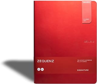 Signature Series B5 Large Lite with Red Cover and Blank Paper | Soft Bound 7.5in x 10in 100 sheets/200 pages Fountain Pen Friendly Paper