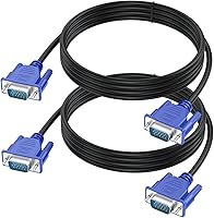 Vista 9 de Cable VGA a VGA de 6 pies, VGA a VGA para monitor de computadora, cable de computadora 1080P Full HD macho a macho, cable blindado HD15, cable