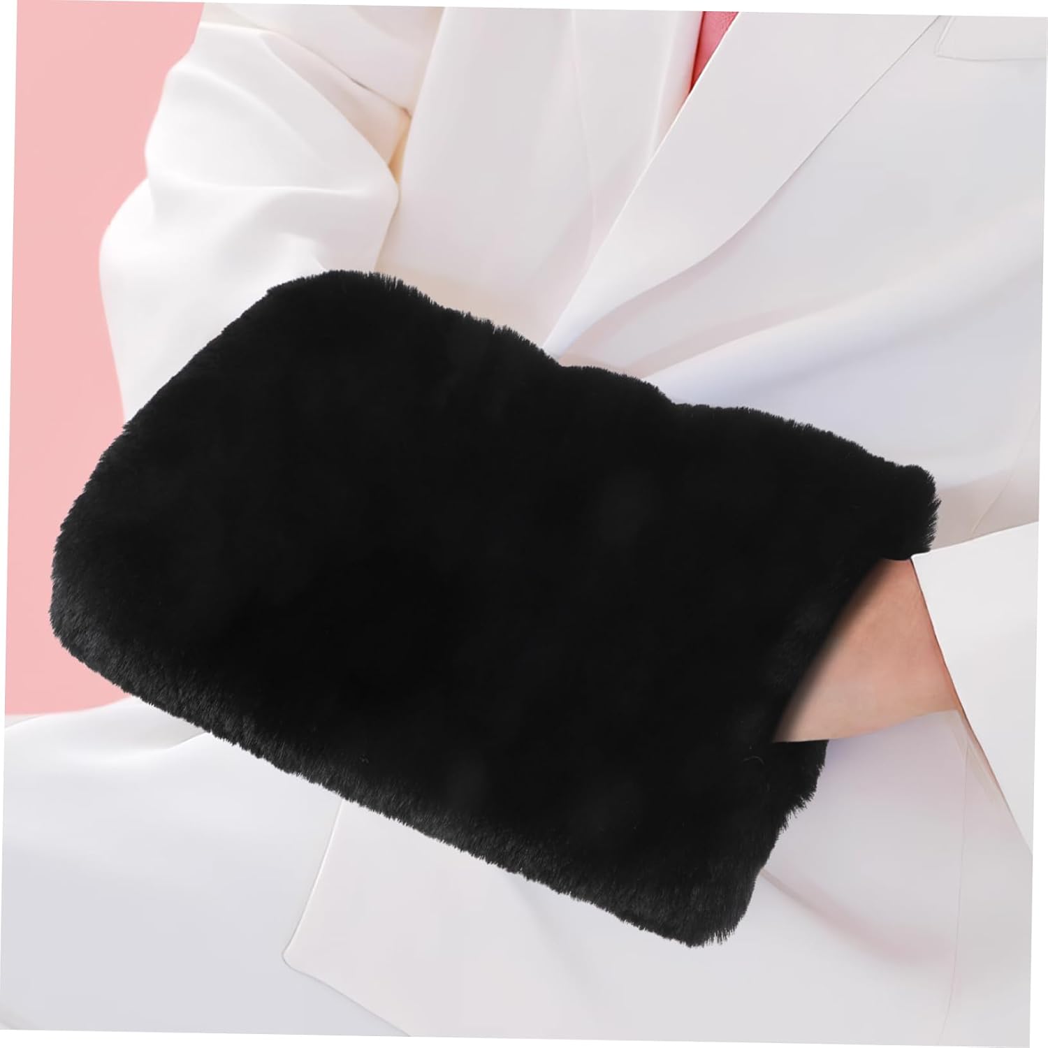 Delicate Faux Fur Hand Warmer Muff Stylish Winter Accessory Portable Cushion for Cold Weather for Women