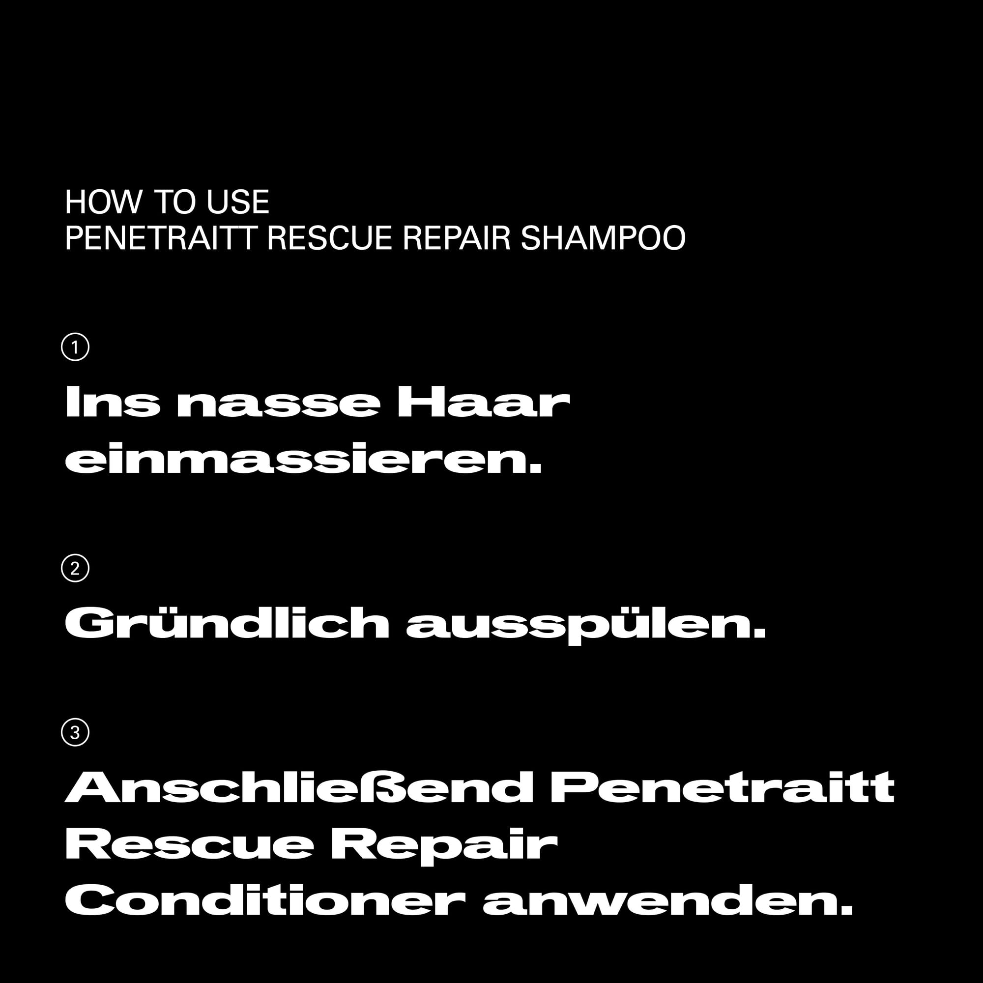 Sebastian Professional Penetraitt Rescue Repair Shampoo – Reparierendes & stärkendes Aufbaushampoo für strapaziertes, geschädigtes & coloriertes Haar – Professionelle Haarpflege