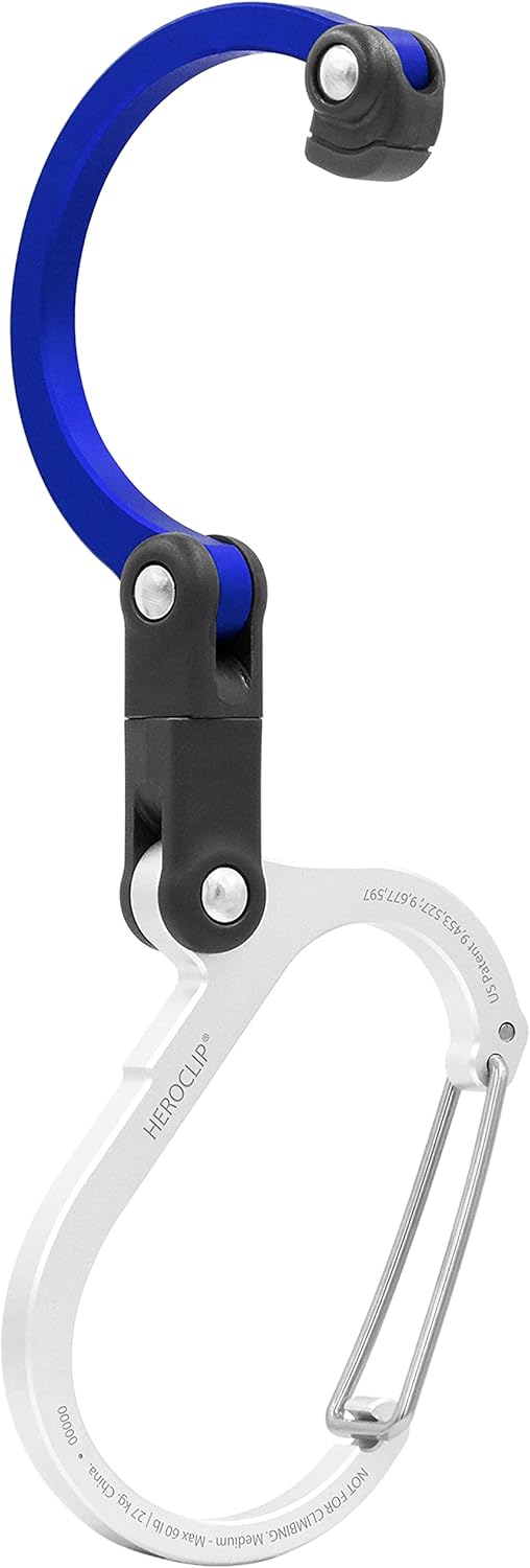 Gear AID HEROCLIP 360° Swivel Carabiner Gear Clip and Hook (Medium) for Camping, Backpack, Suitcases and Garage Organization