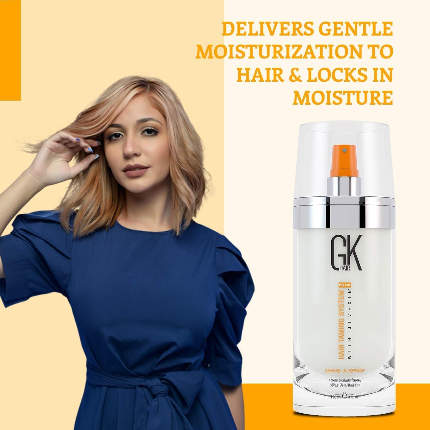 GK HAIR Leave-in Spray Hair Detangler 4 Oz Unisex Smoothing 100% Pure Organic Argan Oil Serum 1.69 Fl Oz