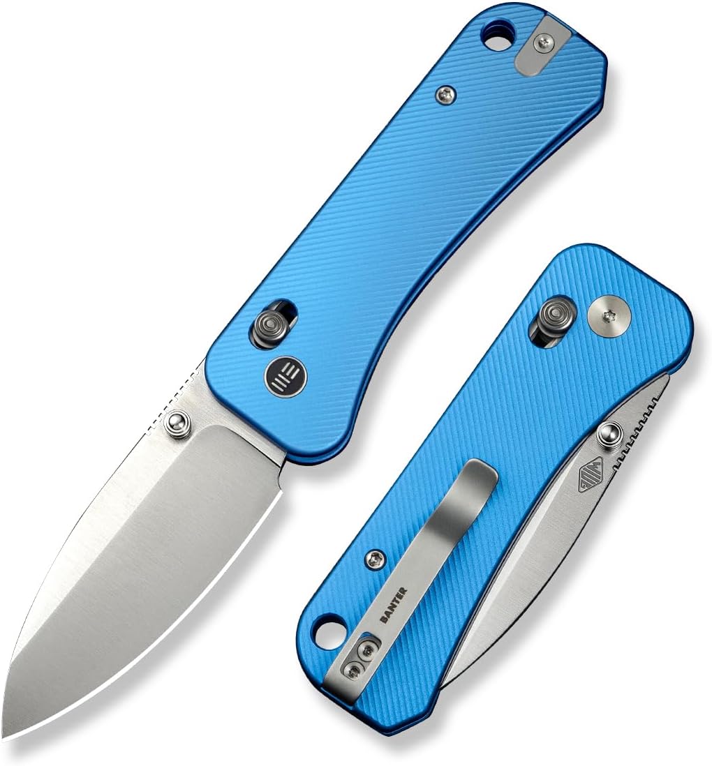 WeKnife Banter 2 Pocket Knife for EDC, Crossbar Lock Folding Knife with 2.87" CPM S35VN Steel Blade Aluminum Handle, Designed by Ben Petersen WE23075-1(Blue)