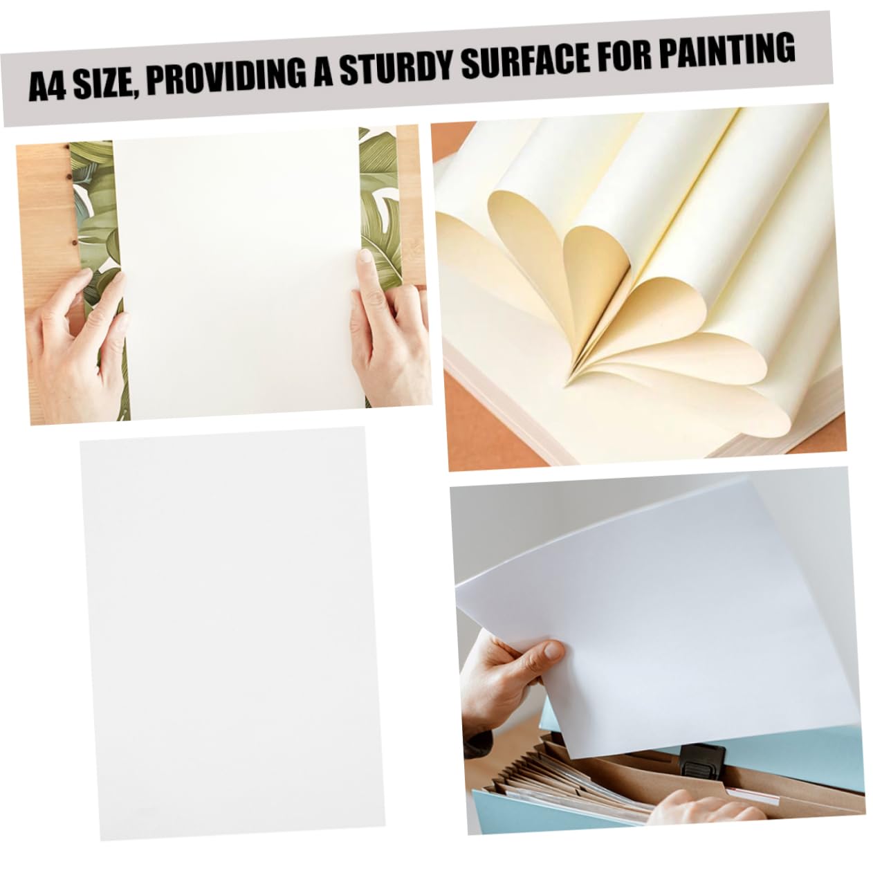 Papier à Aquarelle Épais A4 100 Pièces, Papier Blanc