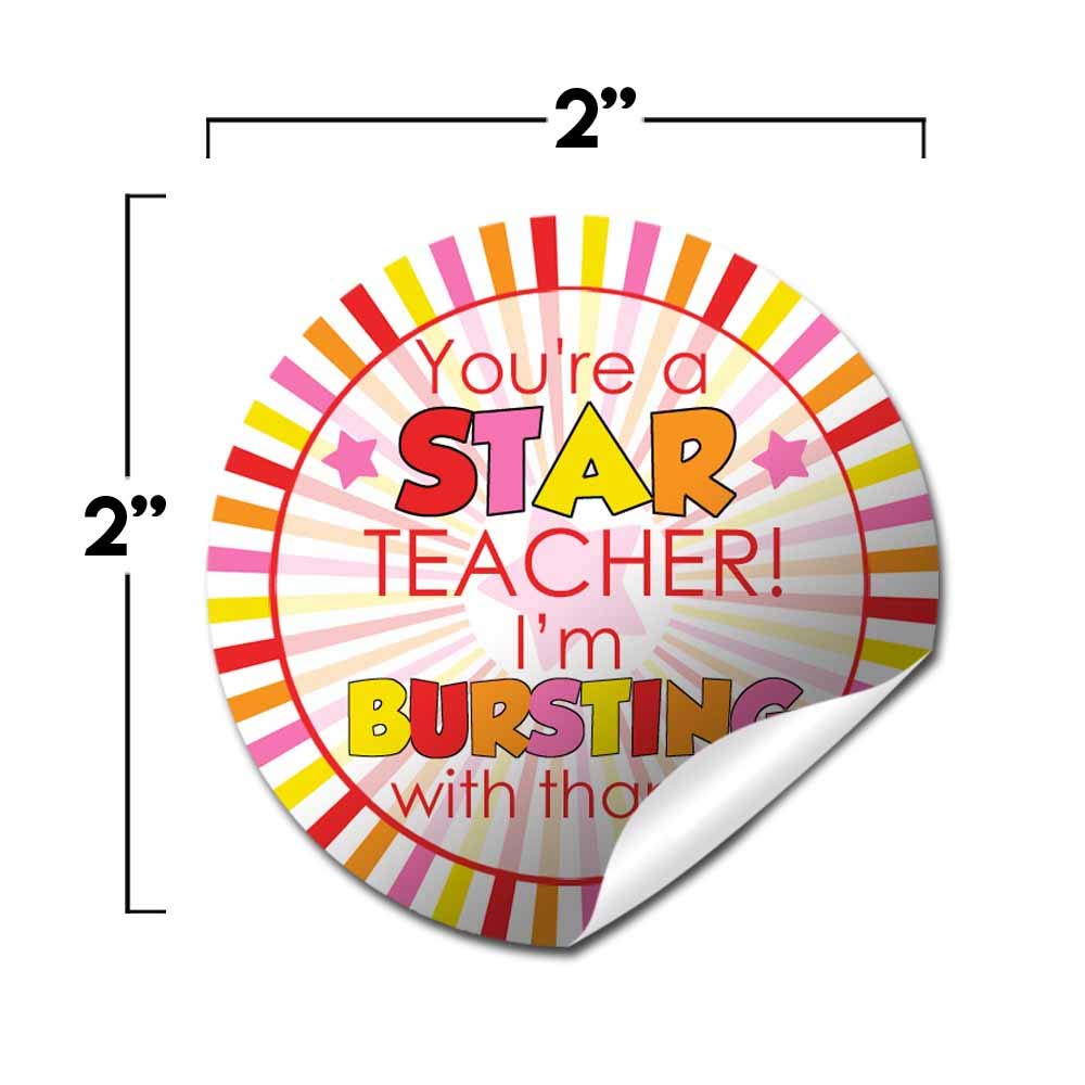 Amazon.com: You're A Star Fruit Chew Themed Teacher Appreciation Thank You Sticker Labels, 40 2 amazon-com-you-re-a-star-fruit-chew-themed-teacher-appreciation-thank-you-sticker-labels-40-2-party-circle-stickers-by-amandacreation-great-for-envelope-seals-gift-bags-office-products