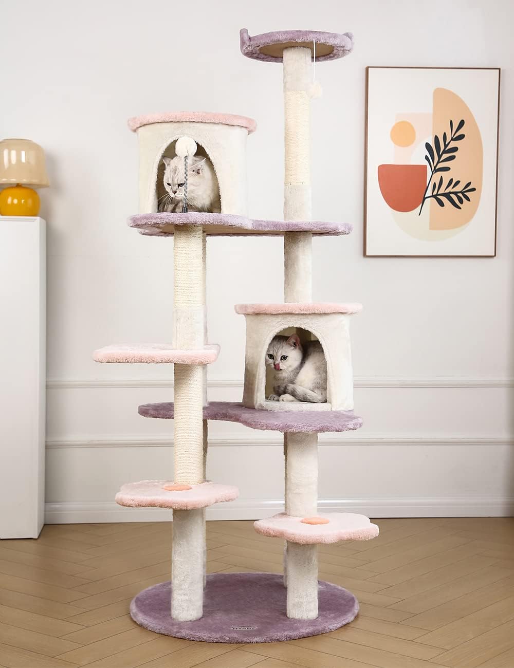 HYABi 63 inch Romantic Flower Cat Tree Tower Condo