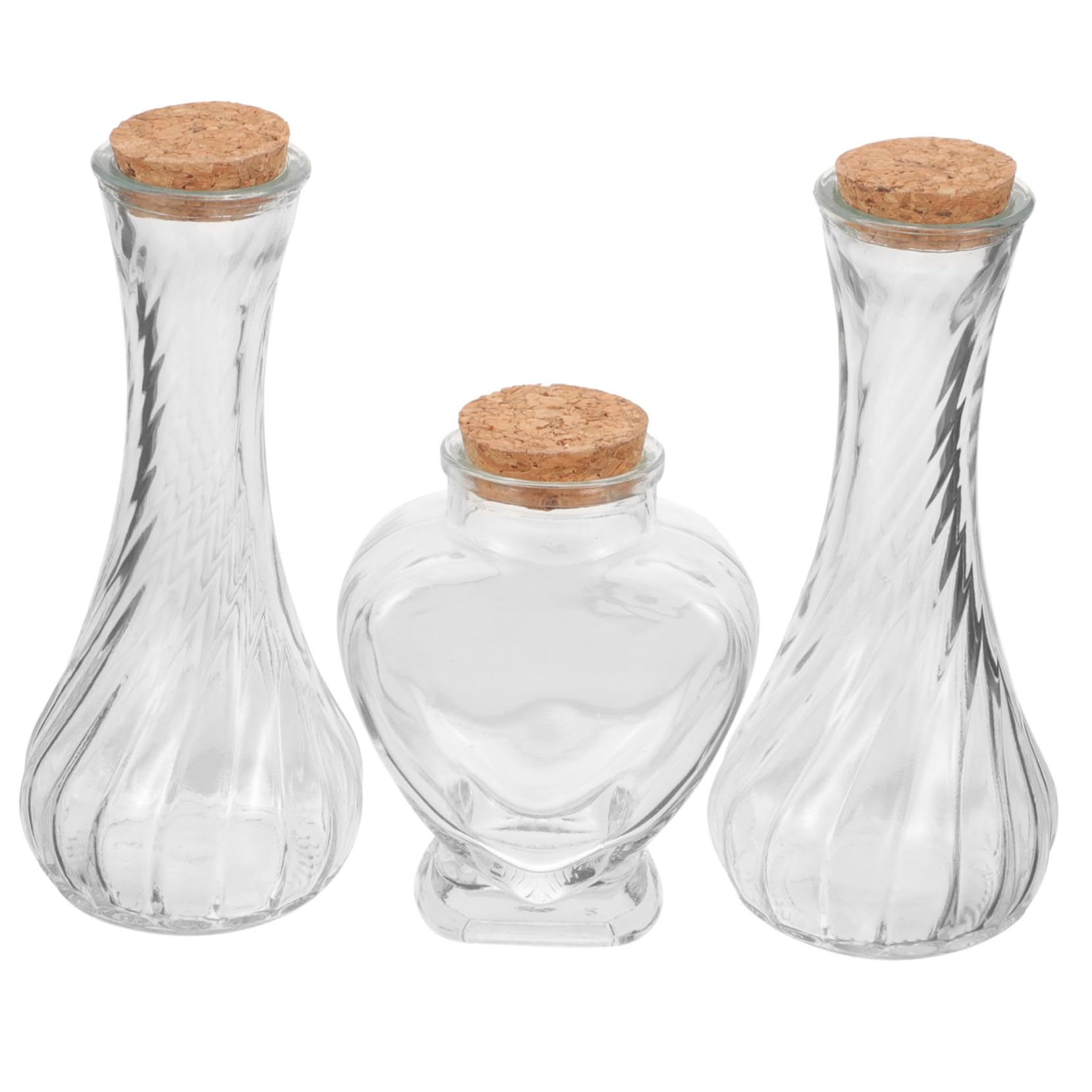 PRETYZOOM Unity 3pcs Wedding Memorial Sand Ceremony Bottle Set Transparent Drift Bottles Glass Bottle Glass Container with Lid Origami Craft Container Decorative Wishing Bottle Empty Bottle